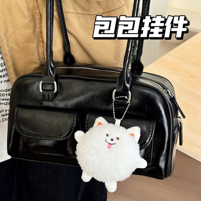 可爱毛绒萨摩耶吱吱叫公仔挂件少女心百搭钥匙扣包包挂坠礼物