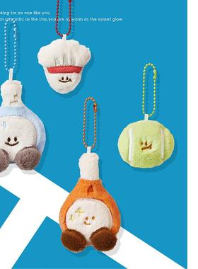 可爱羽毛球拍搭子毛绒玩偶包包挂件书包情侣背包小挂饰钥匙扣礼物