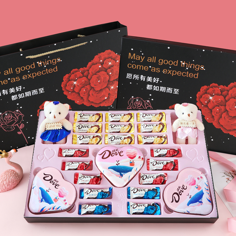 送女生德芙七彩缤纷巧克力礼盒装