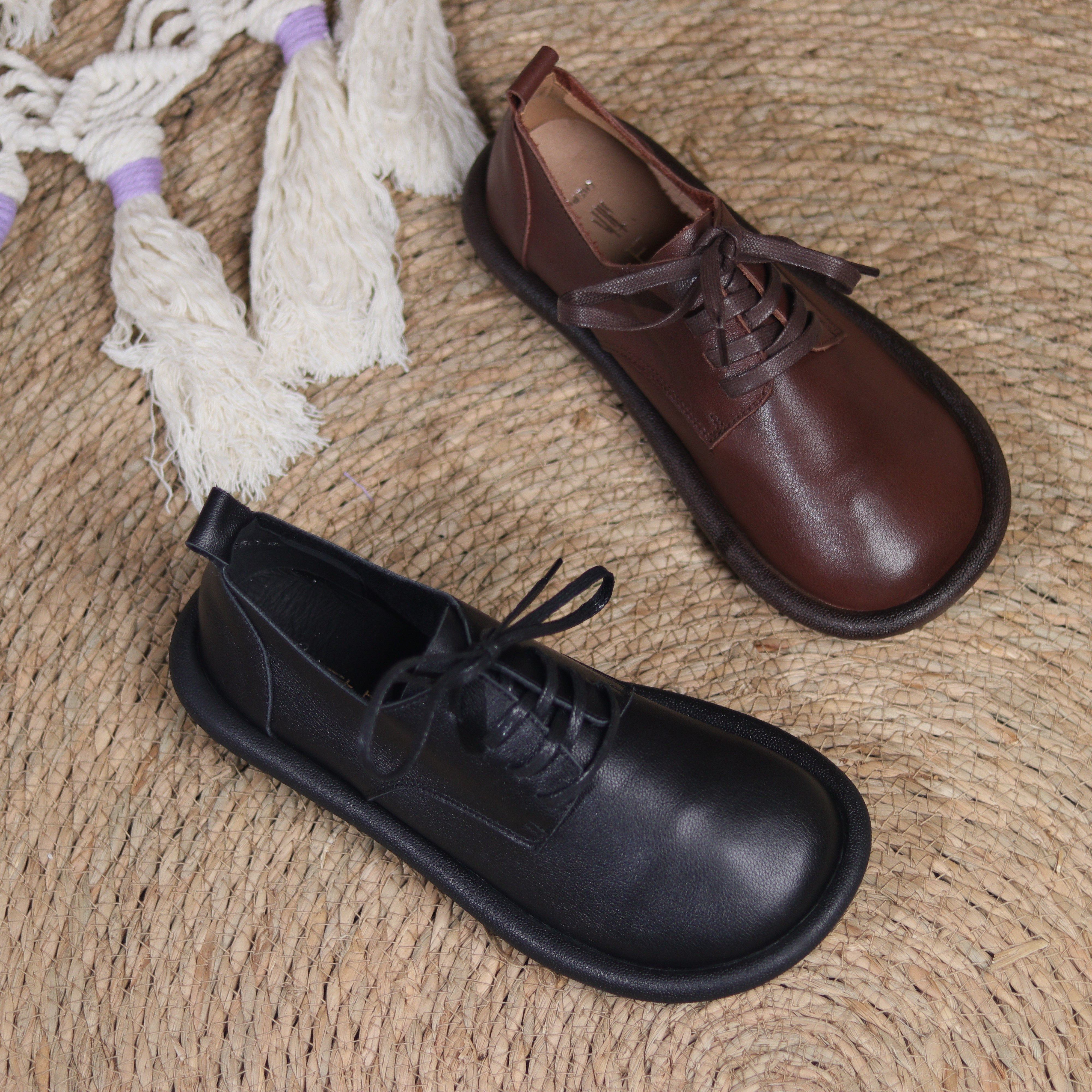 2023秋冬头层牛皮日系呆萌可爱休闲单鞋系带圆头复古真皮小皮鞋女,女鞋,浅口单鞋,淘宝优惠券,粉丝福利购,淘宝优惠卷