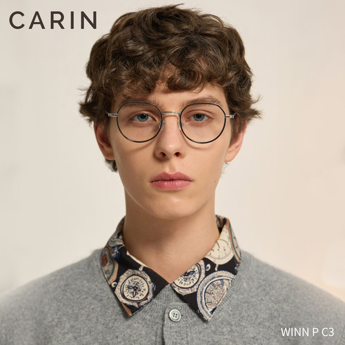 CARIN眼镜框架钛男女新款WINN高级感复古文艺学院风近视可配度数