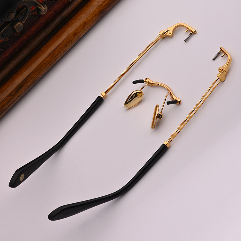 眼镜架石头眼镜架子镜框配件维修鼻梁复古圆方无框镜拖整套框架鼻