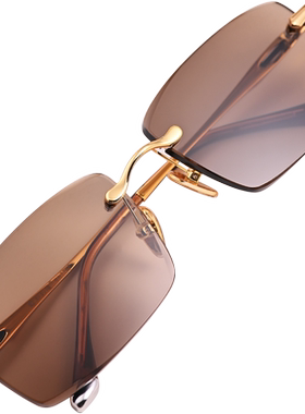 东海天然水晶石头镜切边茶色清凉