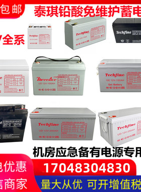 Techfine 泰琪丰蓄电池UD12V-17AH安防7.2AH9A12A24A38A40A65A100