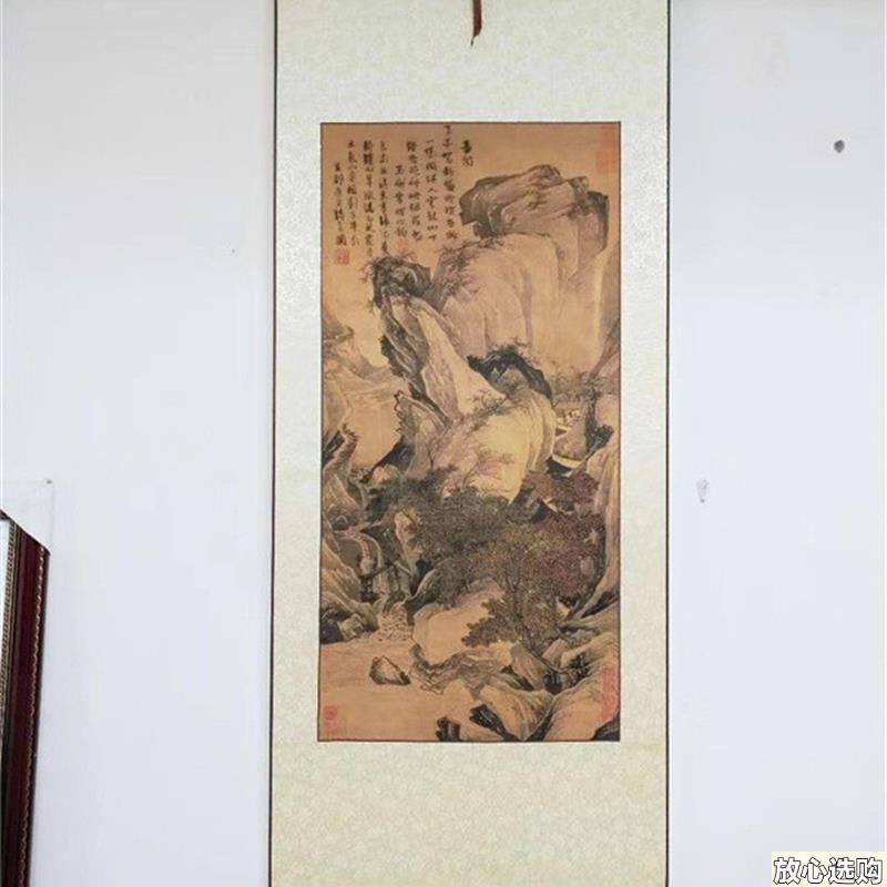 骑驴归思图唐寅山水画真迹复制a唐伯虎传世名画卷轴画国画书法字