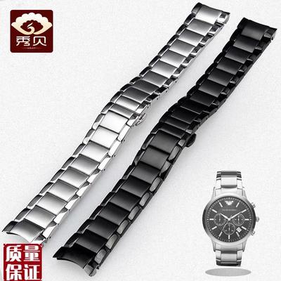 适配阿玛尼不锈钢表带男士精钢表链R2434AR2448AR2S433钢带22mm