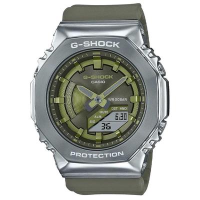 Casio卡西欧G-Shock GMS2100-3A时尚军绿色运动夜光双显中性腕表