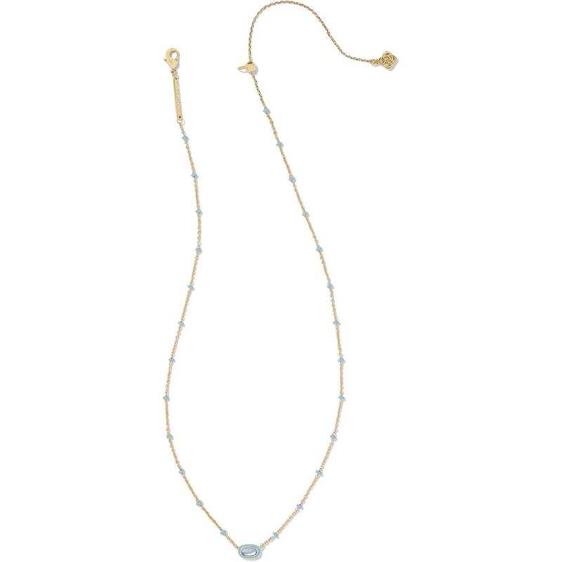 Kendra Scott女式简约金色珐琅框短项链轻奢时尚叠戴首饰