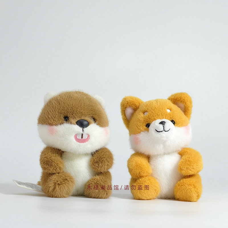 正版网红款豆袋土拨鼠柴犬小公仔