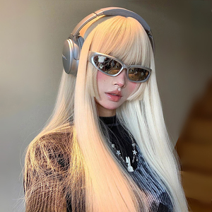 白金色假发公主切女长直发全头套式lolita姬发网红jk姬发万用