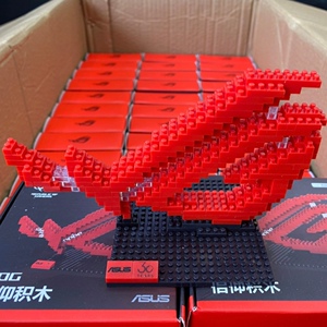 原装全新正品玩家国度华硕败家之眼ROG周边信仰积木LOGO摆件手办