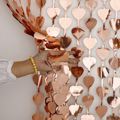 PanParty七夕求婚生日爱心雨丝帘门帘气球丝带背景布置装 饰婚房