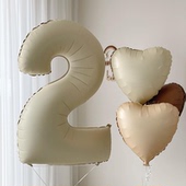 PanParty ins奶油数字气球焦糖纯色铝膜生日派对布置拍照道具装 饰