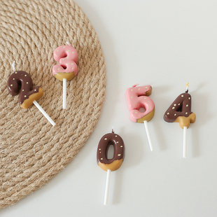 PanParty儿童生日蛋糕装饰甜甜圈草莓巧克力饼干宝宝周岁数字蜡烛