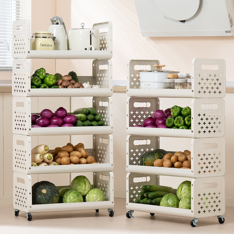 厨房菜篮子置物架多层落地可移动