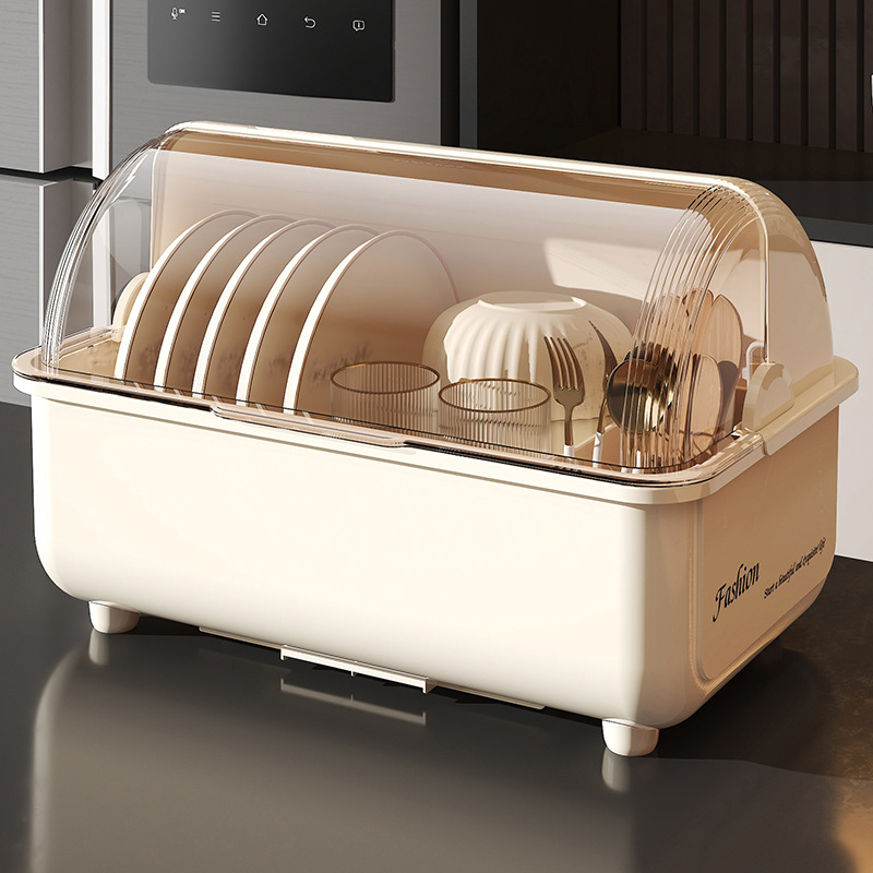 家用厨房沥水碗架多功能带盖防尘