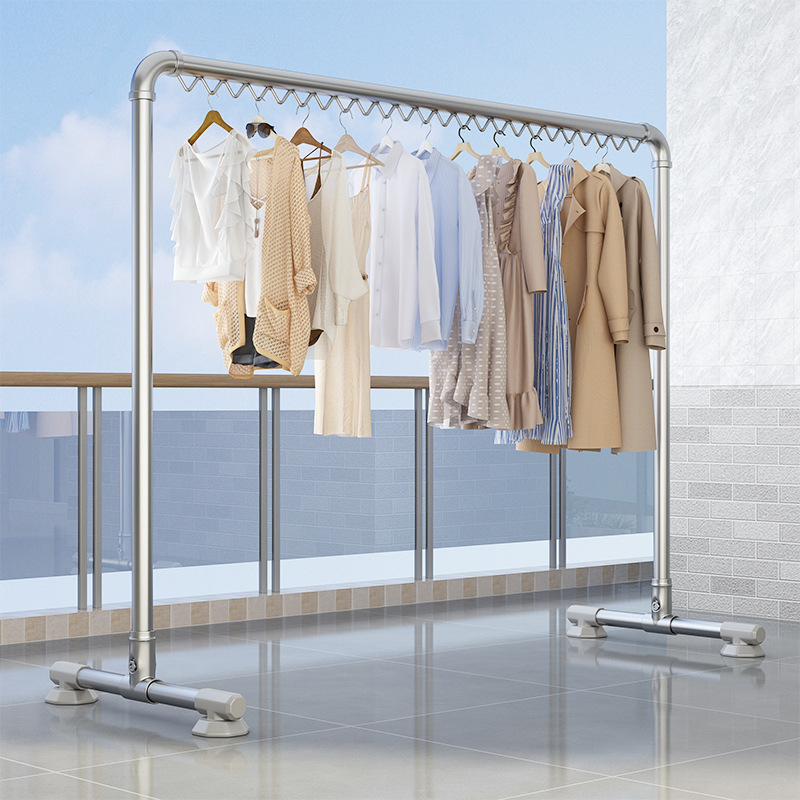 钢管晾衣架水管简易晾衣杆阳台家