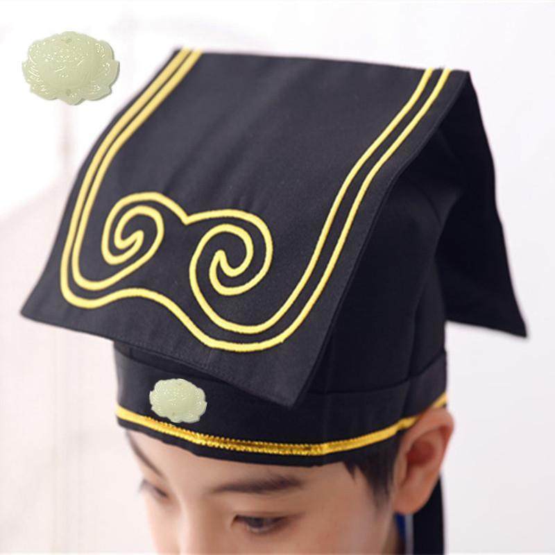 儿童成人通用中国风古代纯阳巾先生书生帽子道袍帽古装汉服秀才帽