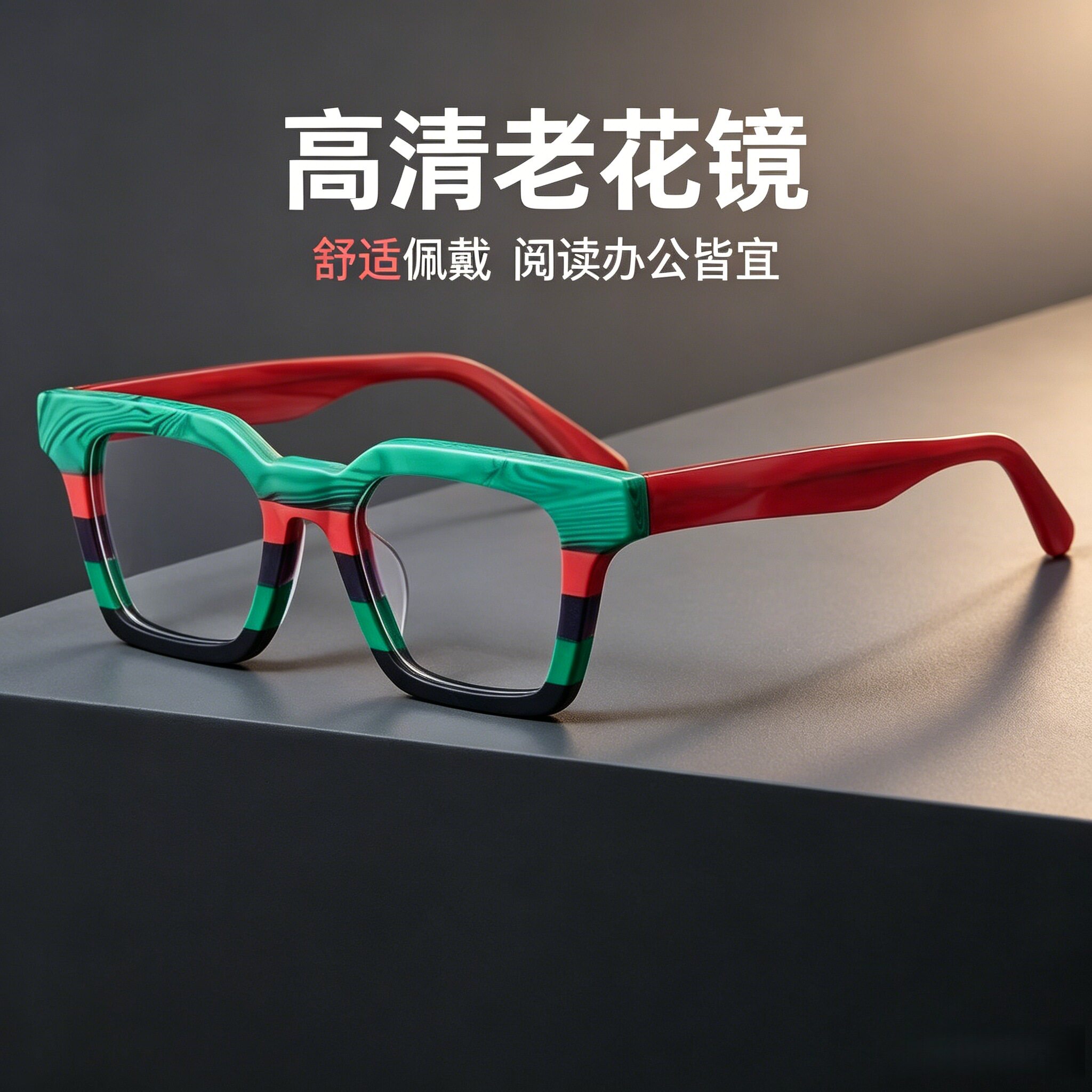 新款方框老花镜时尚高清防蓝光女士眼镜年轻老光眼睛显年轻