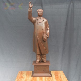 商务礼品推荐 85cm毛主席紫铜挥手像 公司门口伟人挥手像摆件