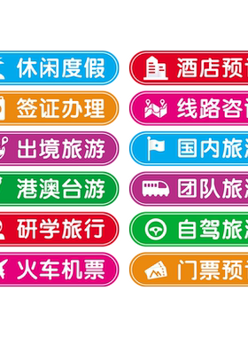 旅行社可定制文字海报贴橱窗贴画