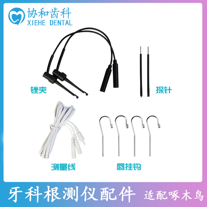 牙科根管测量仪配件锉夹唇挂钩探针测量线测量台不锈钢测量戒尺