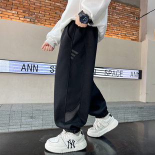 男童裤子春秋2026新款中大童潮酷痞帅男孩束脚裤儿童加绒冬季裤子