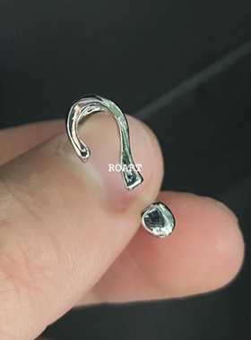 ROART创意镀银问号戒指开口可调节