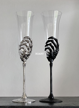 ROART鬼手香槟杯哥特金属底座暗黑骨骼骷髅万圣节创意酒杯礼物
