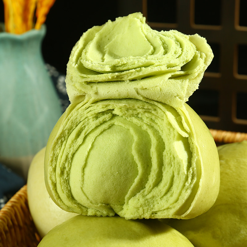 山东果蔬千层馒头500g*2袋黑米南瓜菠菜手工制作老面馒头0添包邮