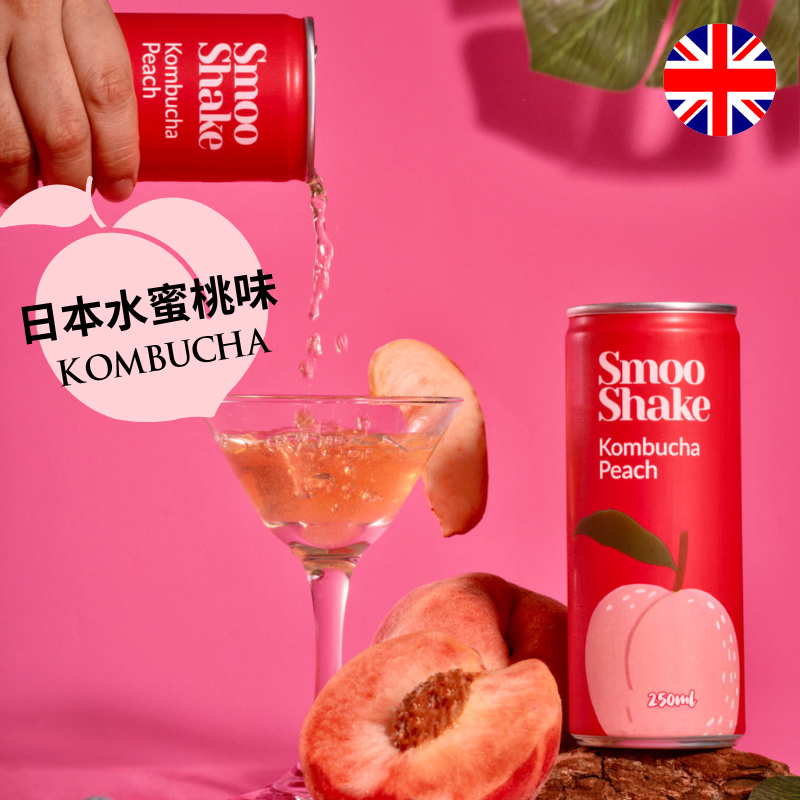 SmooShake康普茶日本水蜜桃味250ml*3瓶进口网红气泡水饮料包邮