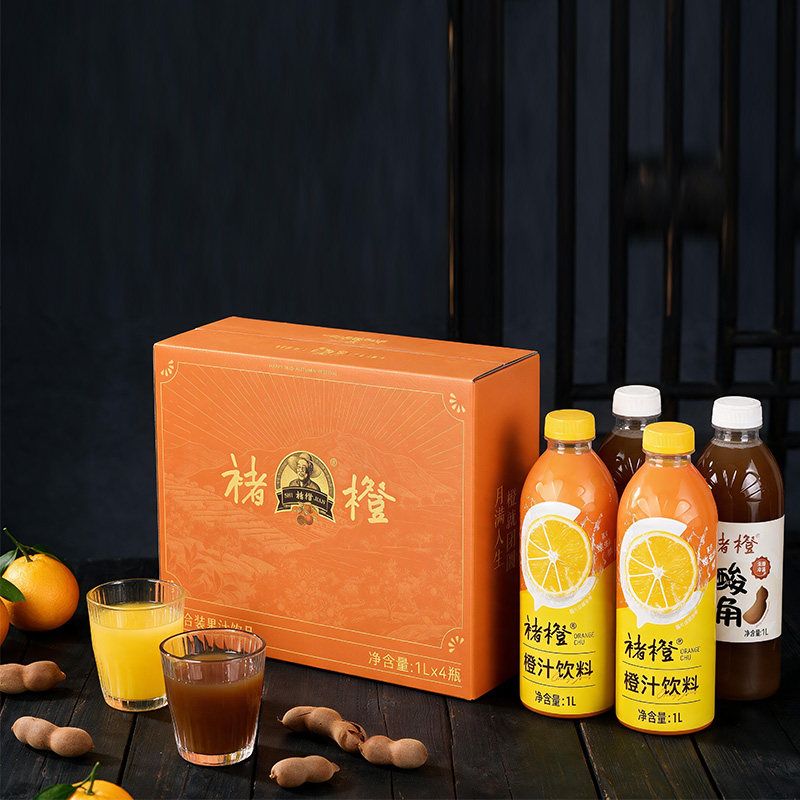 褚橙云南橙汁酸角饮料1L瓶装酸甜解腻夏季果汁饮品中秋礼盒包邮