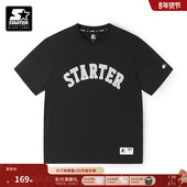 STARTER 上衣 百搭宽松休闲字母印花短袖 T恤纯棉情侣同款 黑色新款