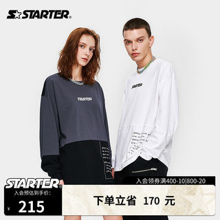 STARTER | 长袖T恤男女同款冬季休闲时尚潮流宽松百搭拼接上衣