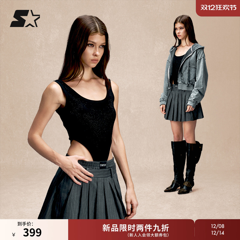 STARTER连体背心2025秋季新款女生弹力紧身运动休闲显瘦时尚背心