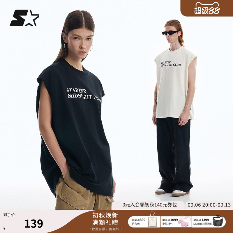 STARTER无袖背心夏季新款美式复古宽松潮流运动简约百搭显瘦上衣图片