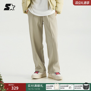 商场同款 裤 秋季 女生宽松休闲简约运动直筒裤 子 款 STARTER针织长裤