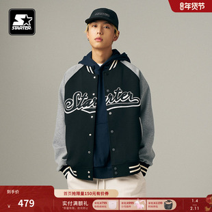 STARTER针织外套春款男款潮流时尚刺绣印花通勤休闲女款上衣外套