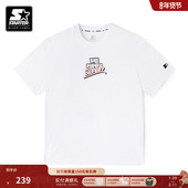 STARTER 上衣 短袖 T恤美式 复古纯棉白色图案印花圆领百搭男女同款