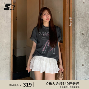 STARTER短袖T恤2026春夏新款男女同款复古休闲纯棉做旧短袖上衣