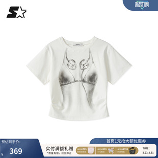 休闲显瘦百搭潮流女生短款 STARTER短袖 时尚 新款 上衣 T恤2026夏季