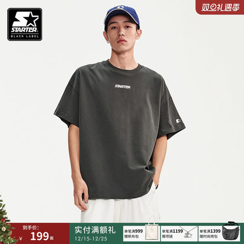 STARTER T恤新款美式纯棉休闲运动宽松时尚百搭数码印花短袖上衣