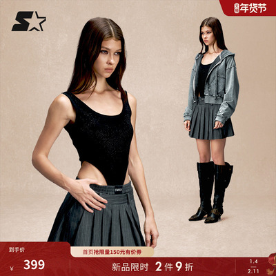 STARTER连体背心2025秋季新款女生弹力紧身运动休闲显瘦时尚背心