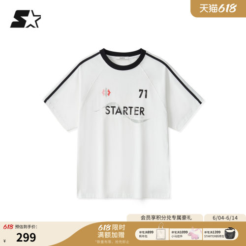 STARTER短袖T恤2026春夏运动休闲新款纯棉印花男款短袖女生上衣