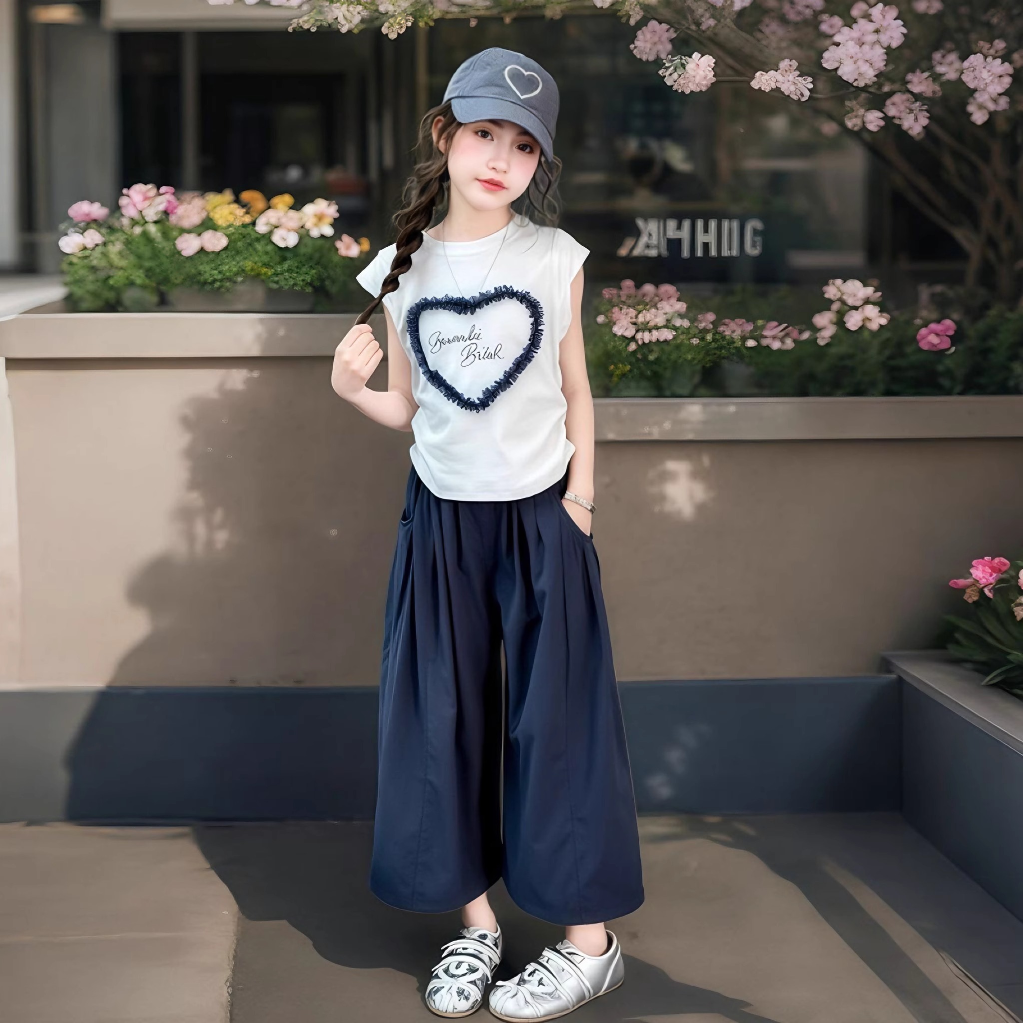 女童天丝牛仔裤夏季2025新款儿童七分裤子夏装女孩薄款阔腿裤洋气