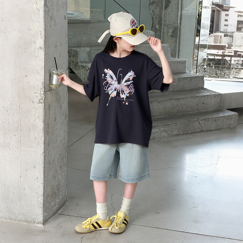 女童牛仔短裤夏装2025新款外穿儿童五分裤夏季12岁女孩大童装中裤
