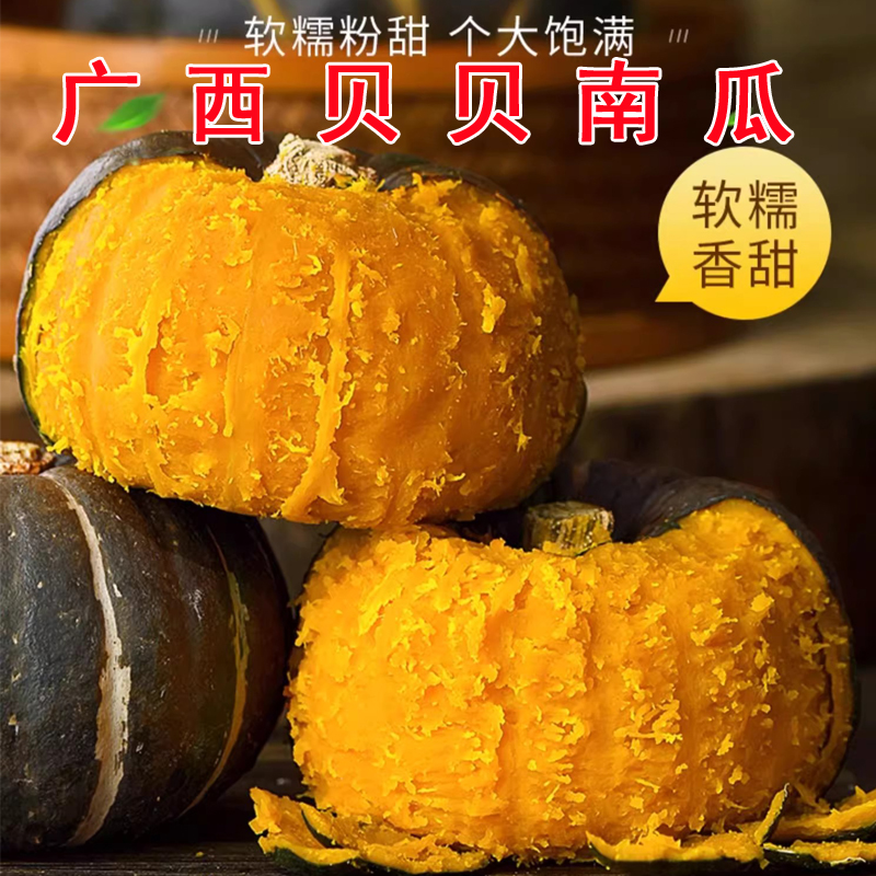 广西贝贝南瓜正宗板栗新鲜小南瓜粉面孕妇宝宝辅食网红绿贝贝南瓜