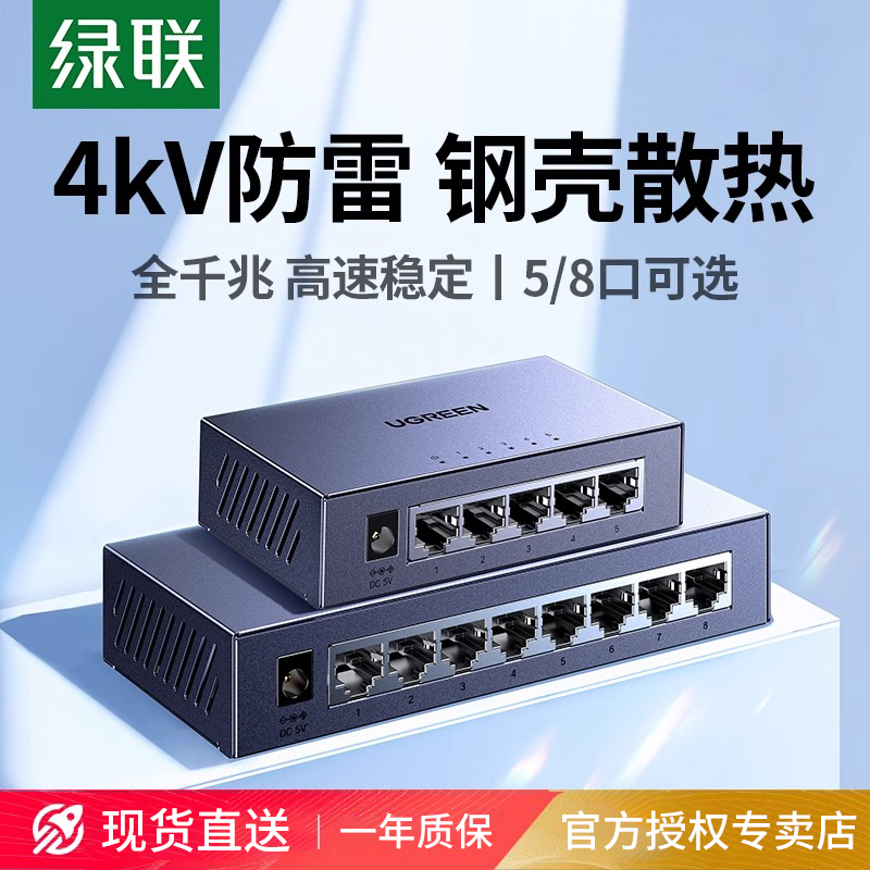 绿联千兆交换机5/8口光猫路由器