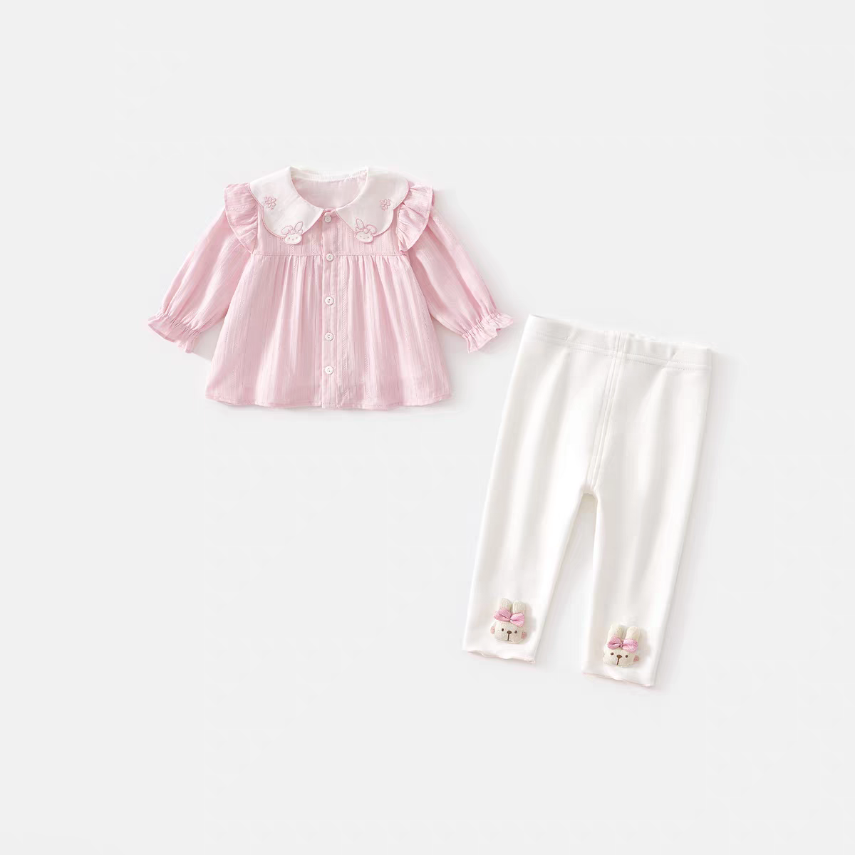 女童套装春装2025新款洋气时髦婴儿公主裙裤子宝宝两件套春秋