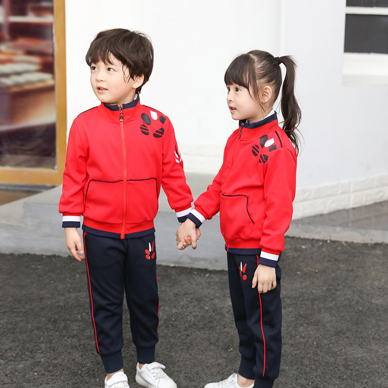 老师春秋纯棉抓绒定制幼儿园园服